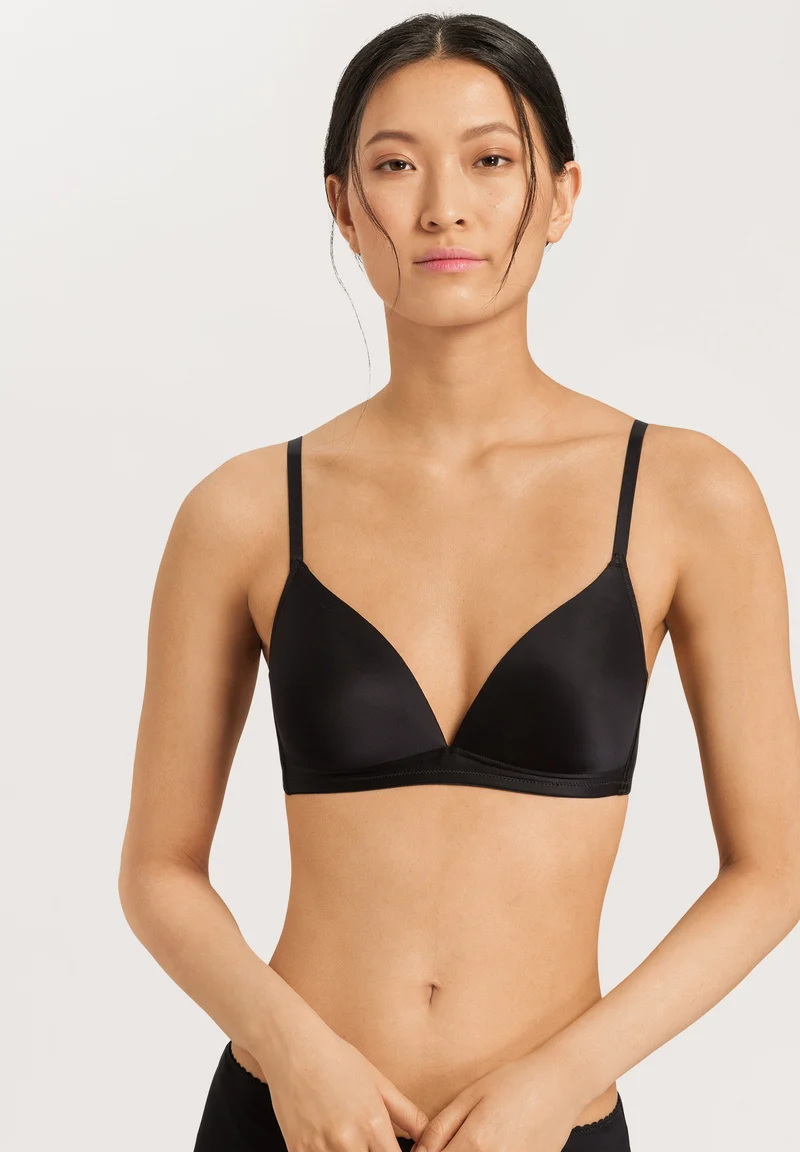 Satin Deluxe Light Padded Soft Cup Bra | black 071071-070019