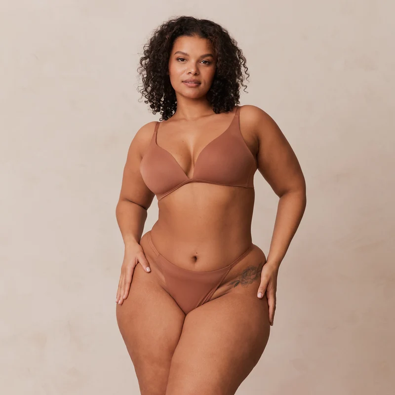 Light Non-Wired Plunge T-Shirt Bra - Mocha