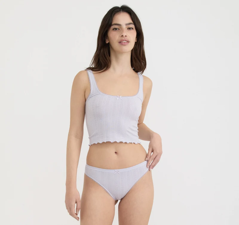 Pointelle Thong