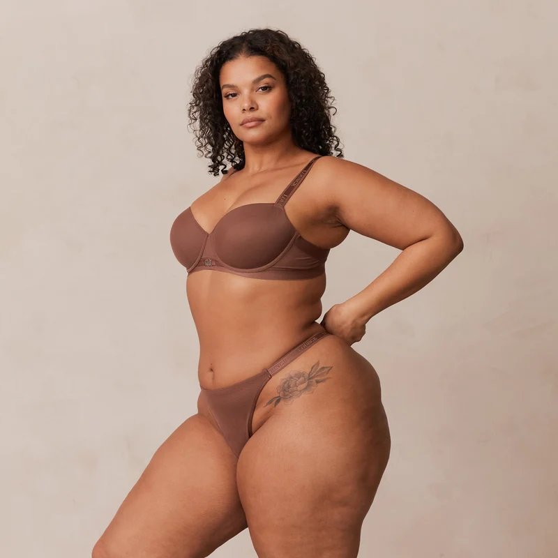 Smooth Mesh T-shirt Bra - Chestnut