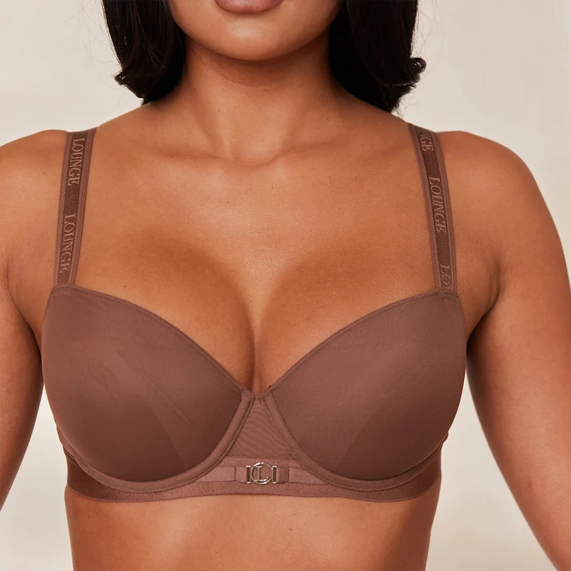 Smooth Mesh T-shirt Bra - Chestnut