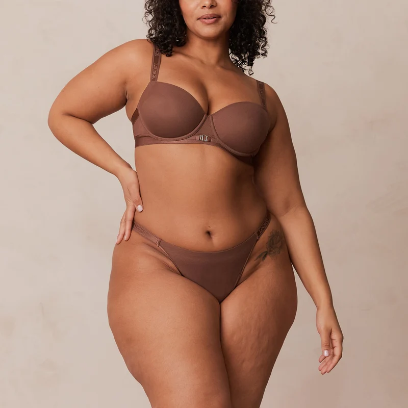 Smooth Mesh T-shirt Bra - Chestnut
