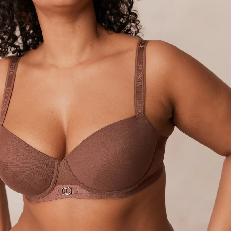 Smooth Mesh T-shirt Bra - Chestnut