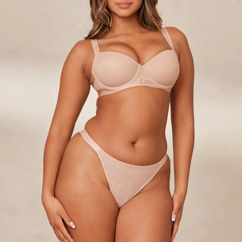 Smooth Mesh T-shirt Bra - Taupe