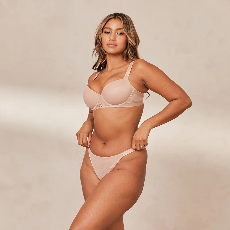 Smooth Mesh T-shirt Bra - Taupe
