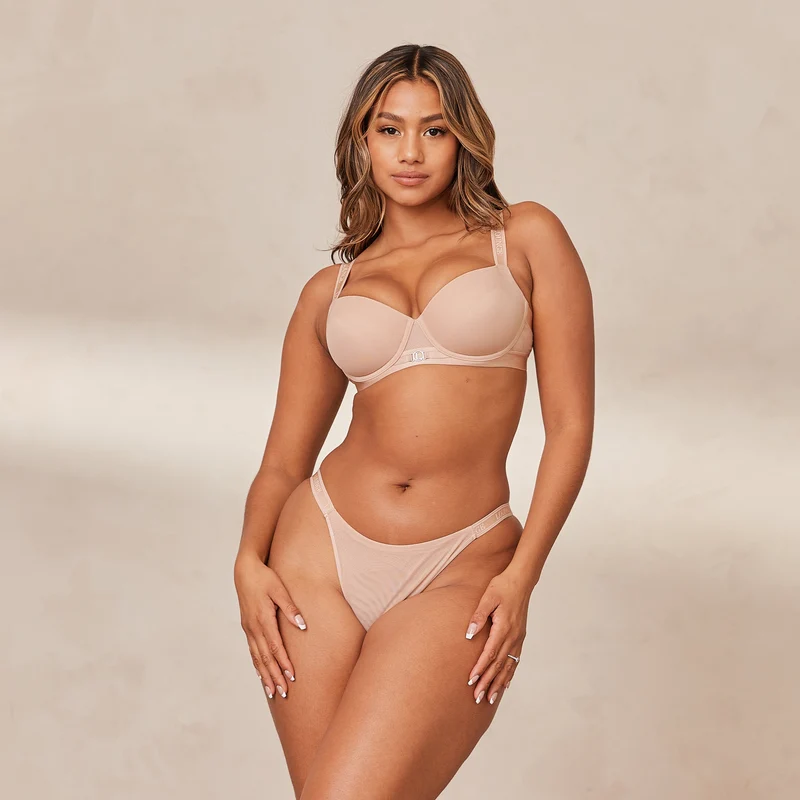 Smooth Mesh T-shirt Bra - Taupe