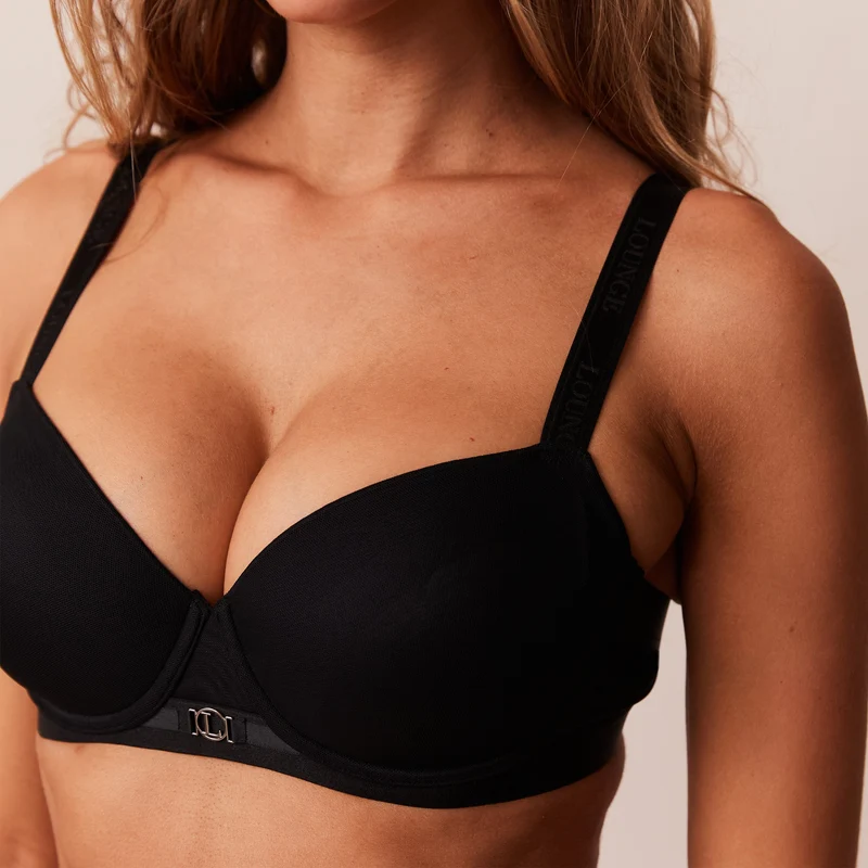 Smooth Mesh T-shirt Bra - Black