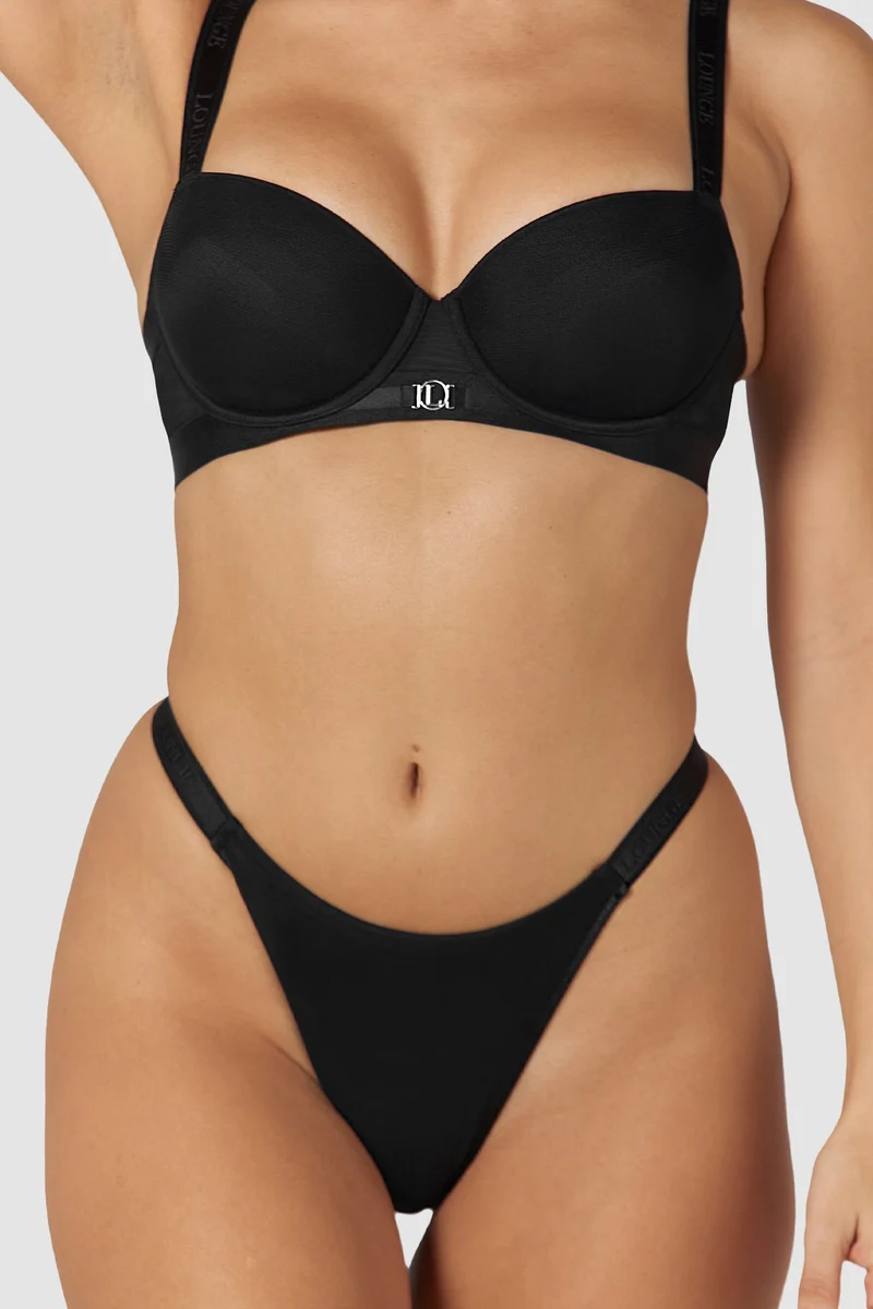 Smooth Mesh T-shirt Bra - Black