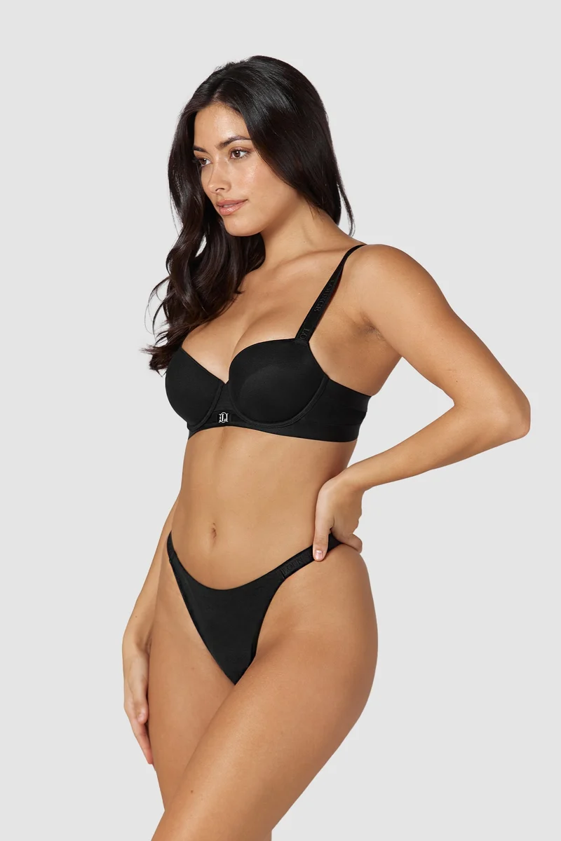 Smooth Mesh T-shirt Bra - Black