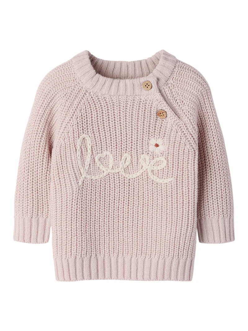 NBFEMLEN EMB LS KNIT LIL