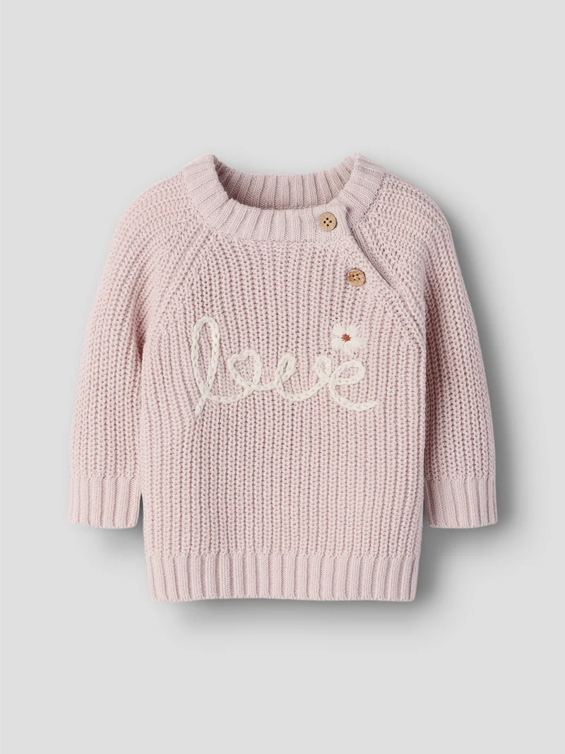 NBFEMLEN EMB LS KNIT LIL