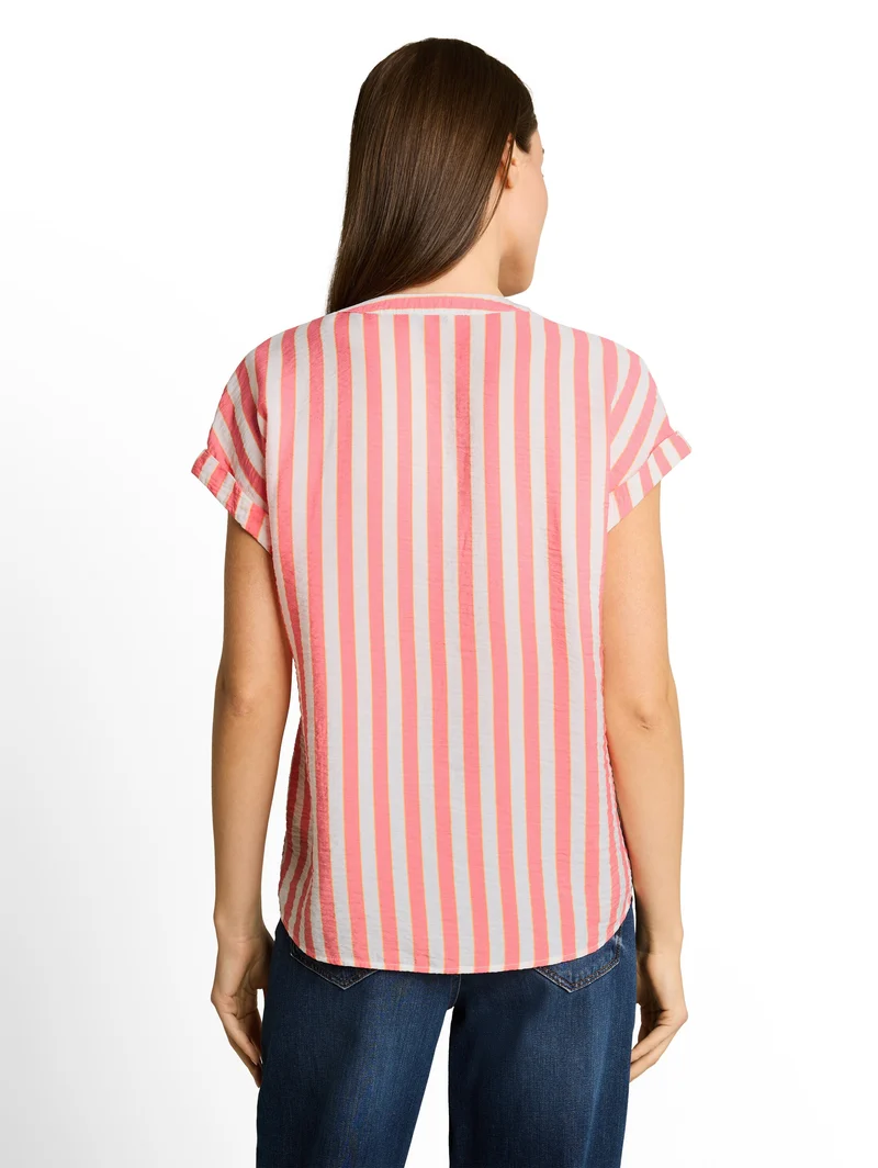 Loose Fit Bluse mit V-Ausschnitt
