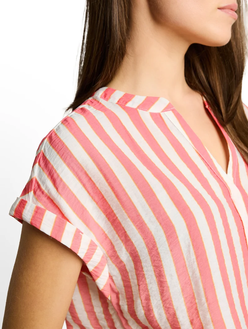 Loose Fit Bluse mit V-Ausschnitt