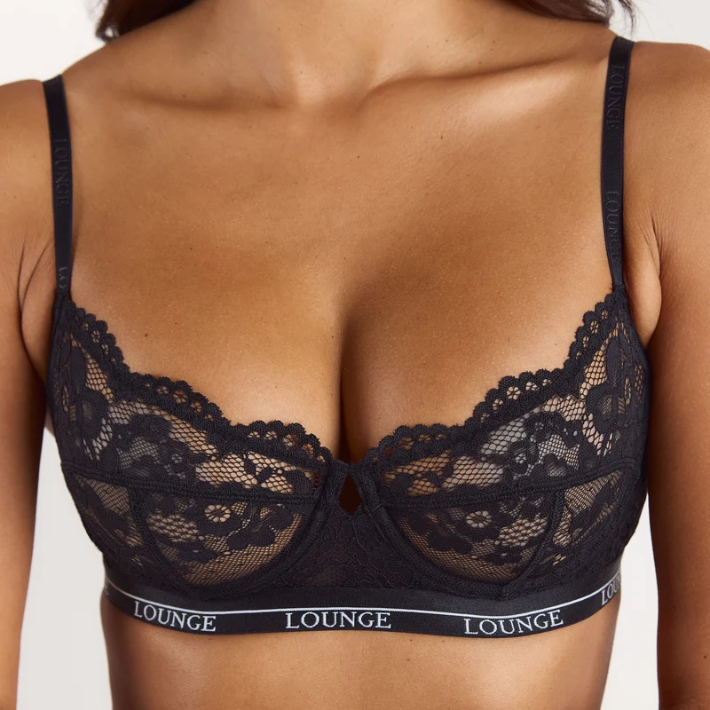 Blossom Balcony Bra - Black