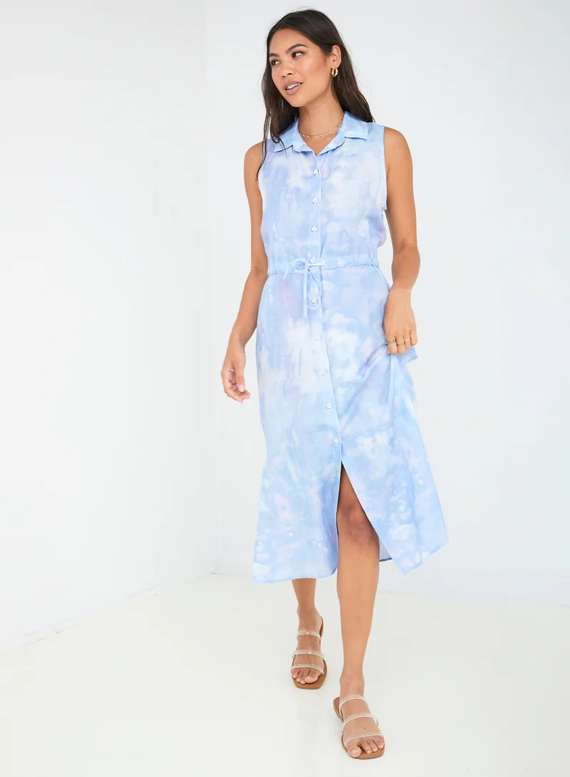 Sleeveless Swing Hem Midi Dress