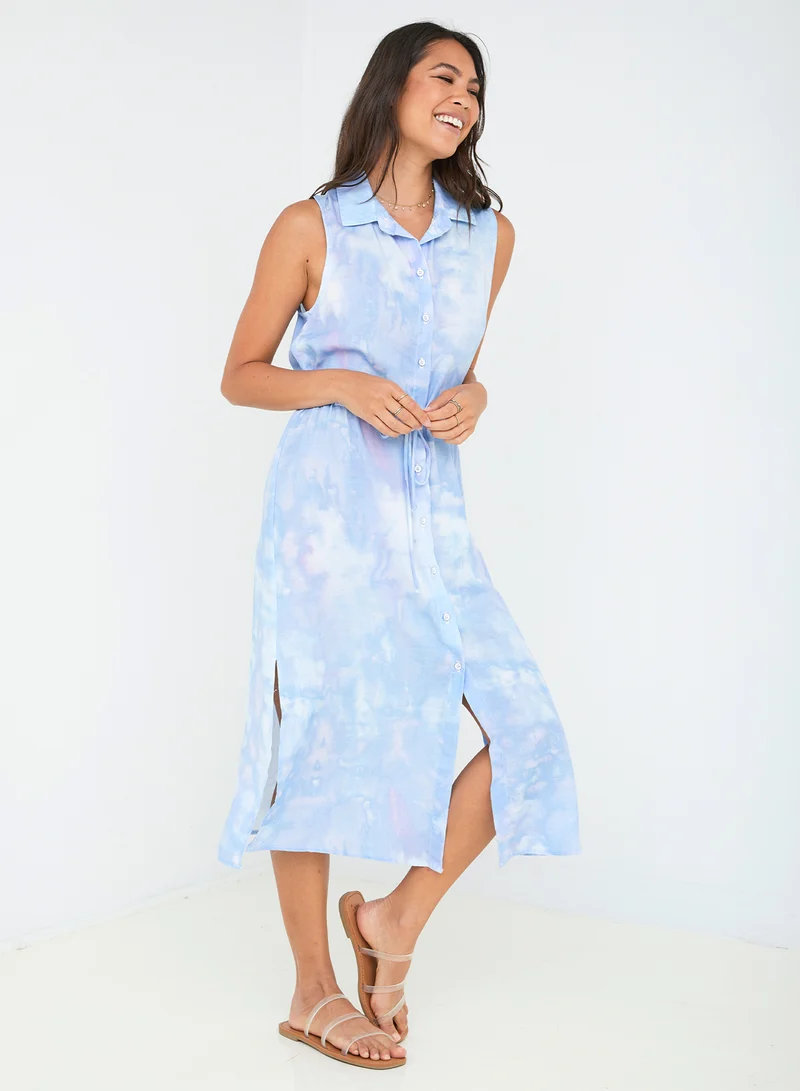 Sleeveless Swing Hem Midi Dress