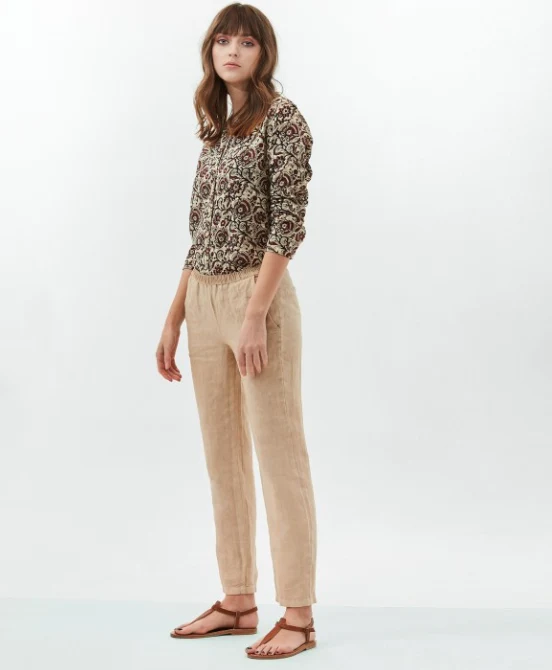 Pirouette Tan Linen Trousers