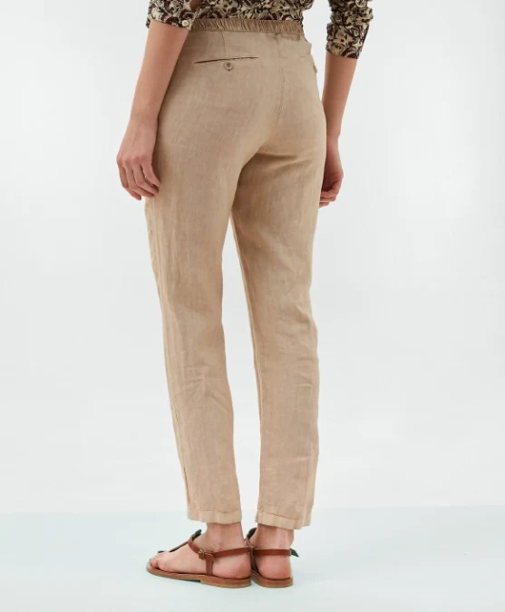 Pirouette Tan Linen Trousers