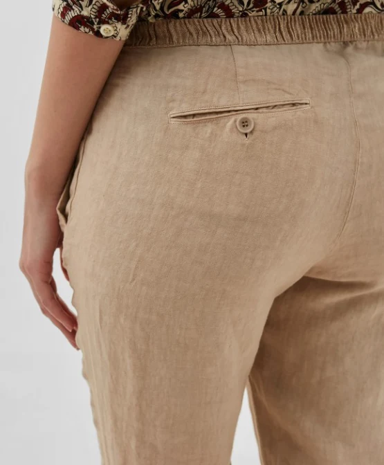 Pirouette Tan Linen Trousers