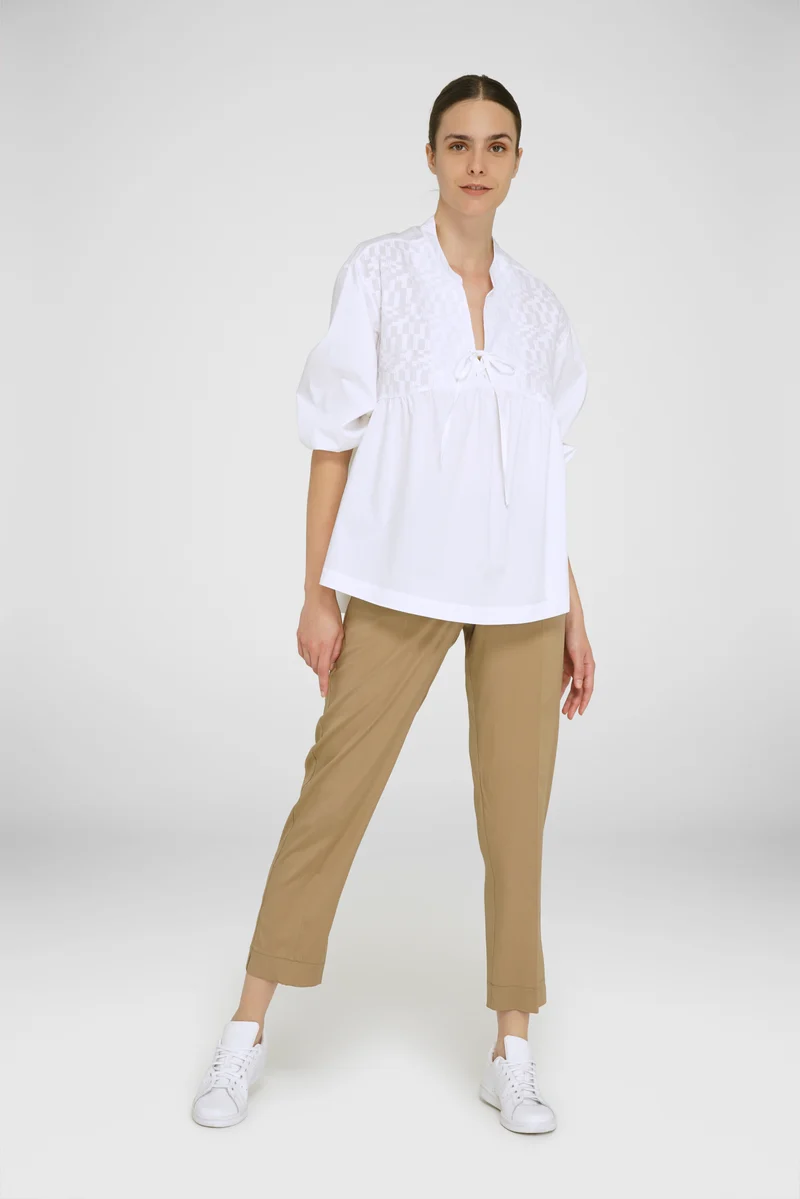 White Textured Blouse
