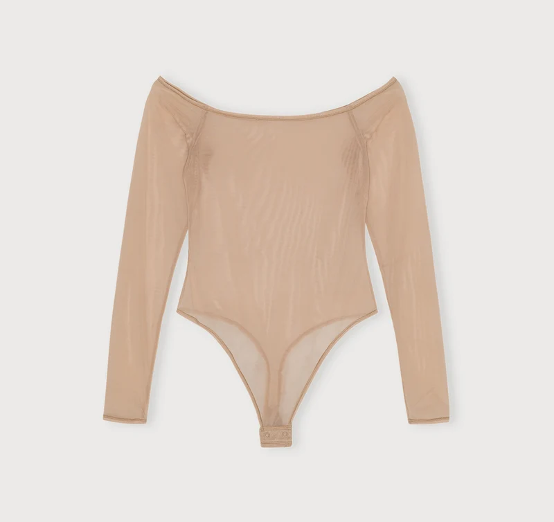 Mesh Off-Shoulder Bodysuit