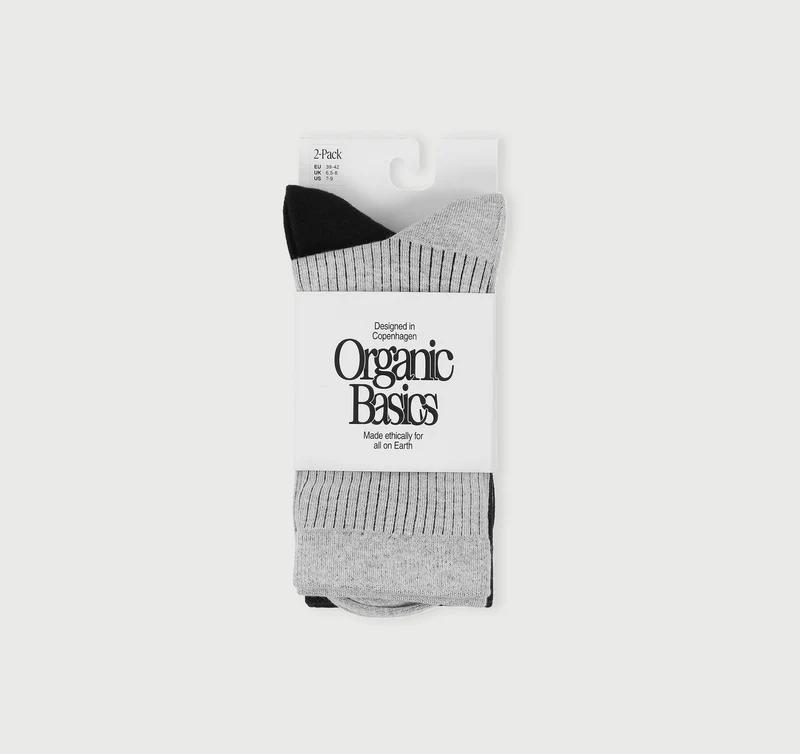Core Rib Contrast Socks 2-Pack