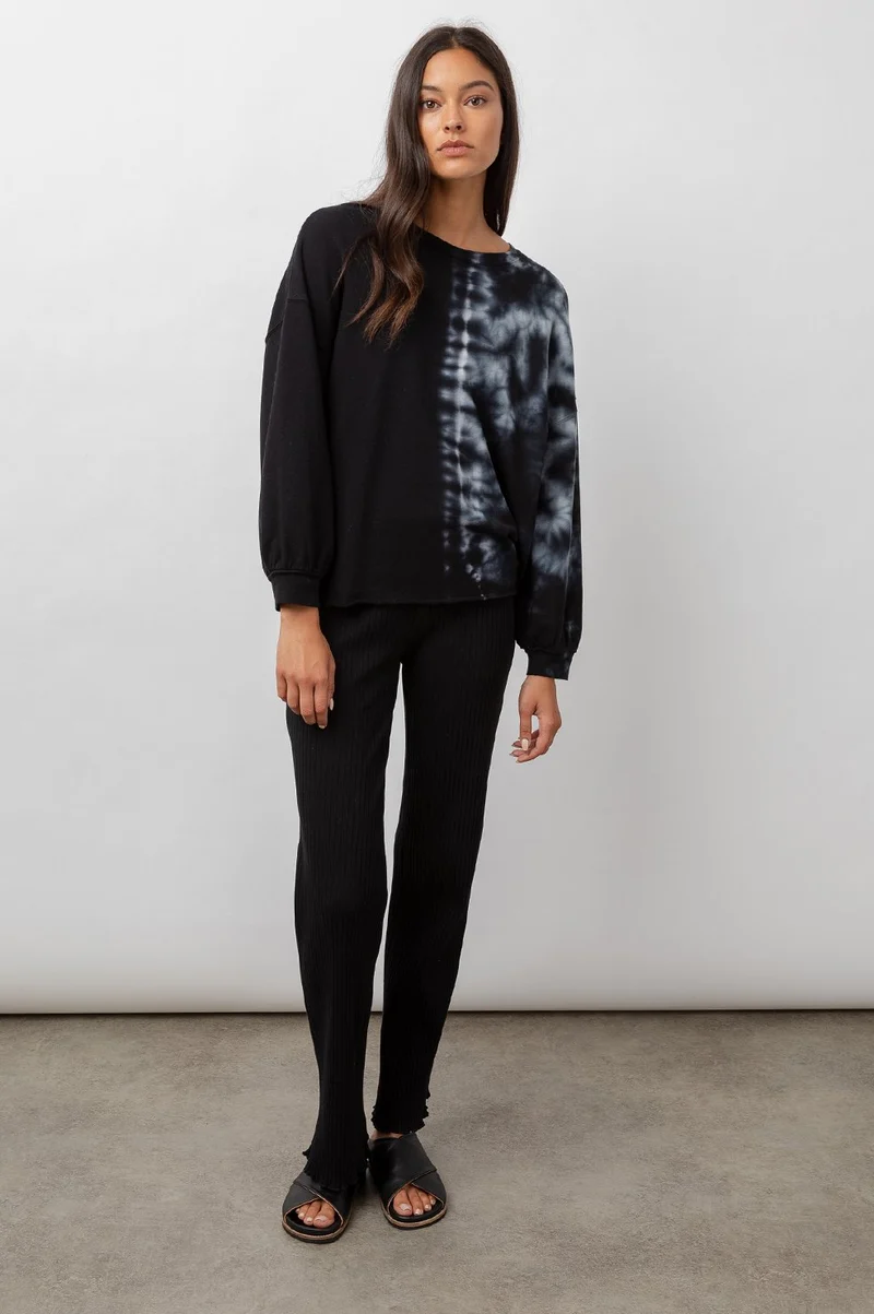 Reeves Black White Split Tie-Dye
