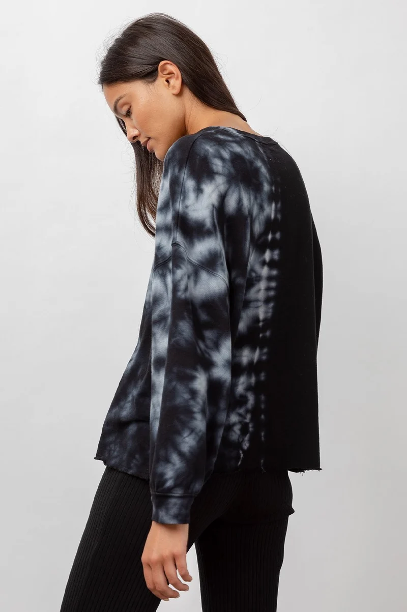 Reeves Black White Split Tie-Dye