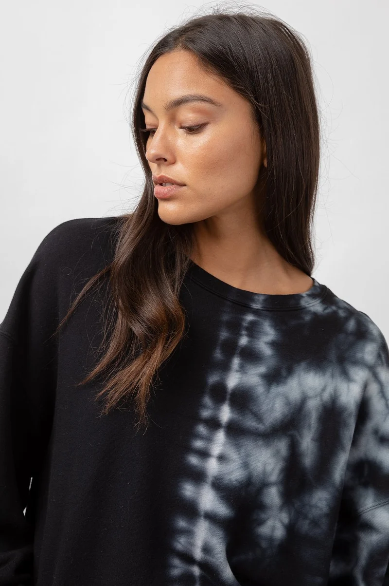 Reeves Black White Split Tie-Dye