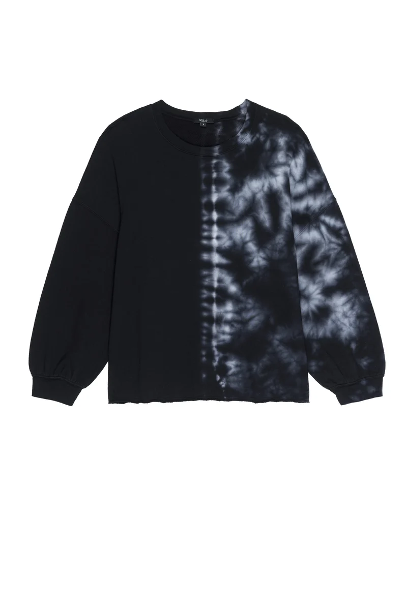 Reeves Black White Split Tie-Dye