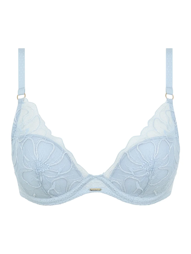 Chantelle – Fleurs Plunge T-Shirt-BH mit eisigem Blumenmuster