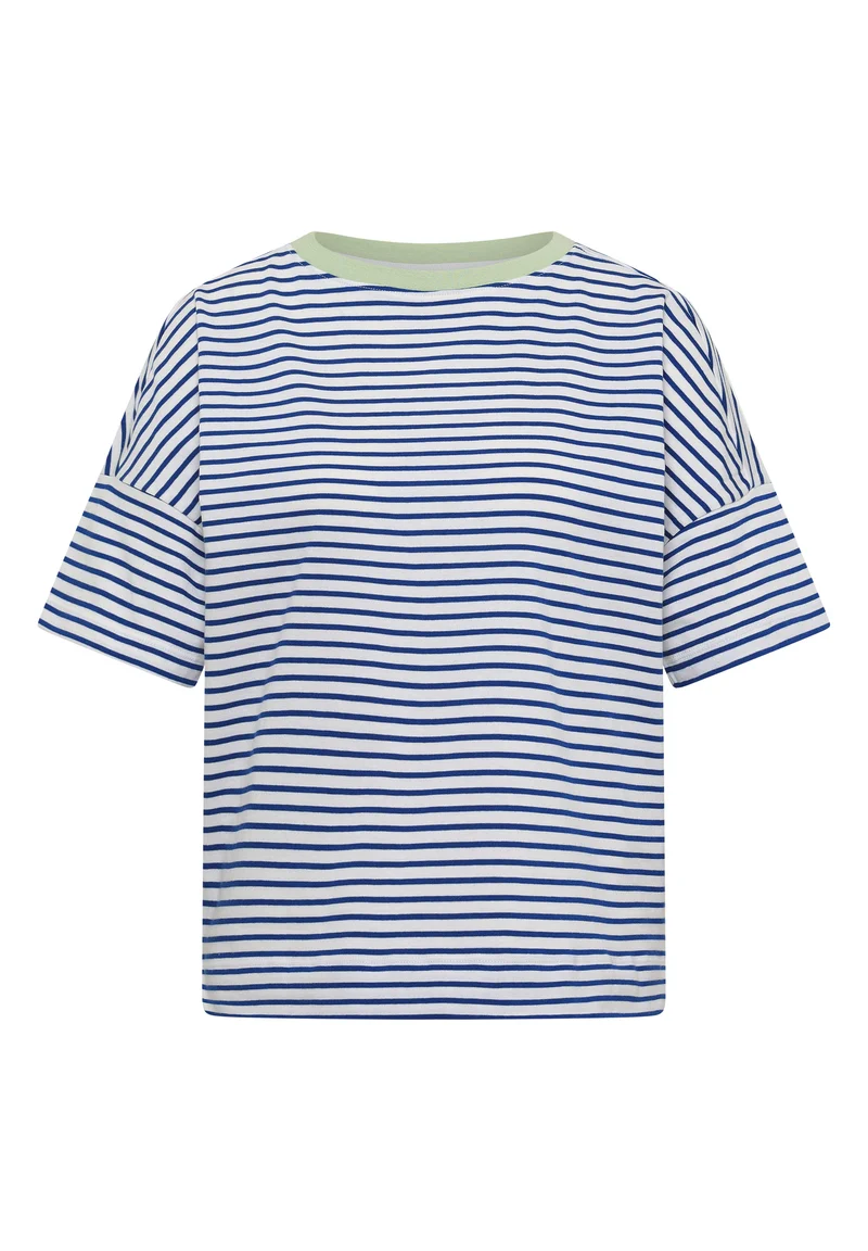 T-Shirt mit Streifen und Kontrastdetail