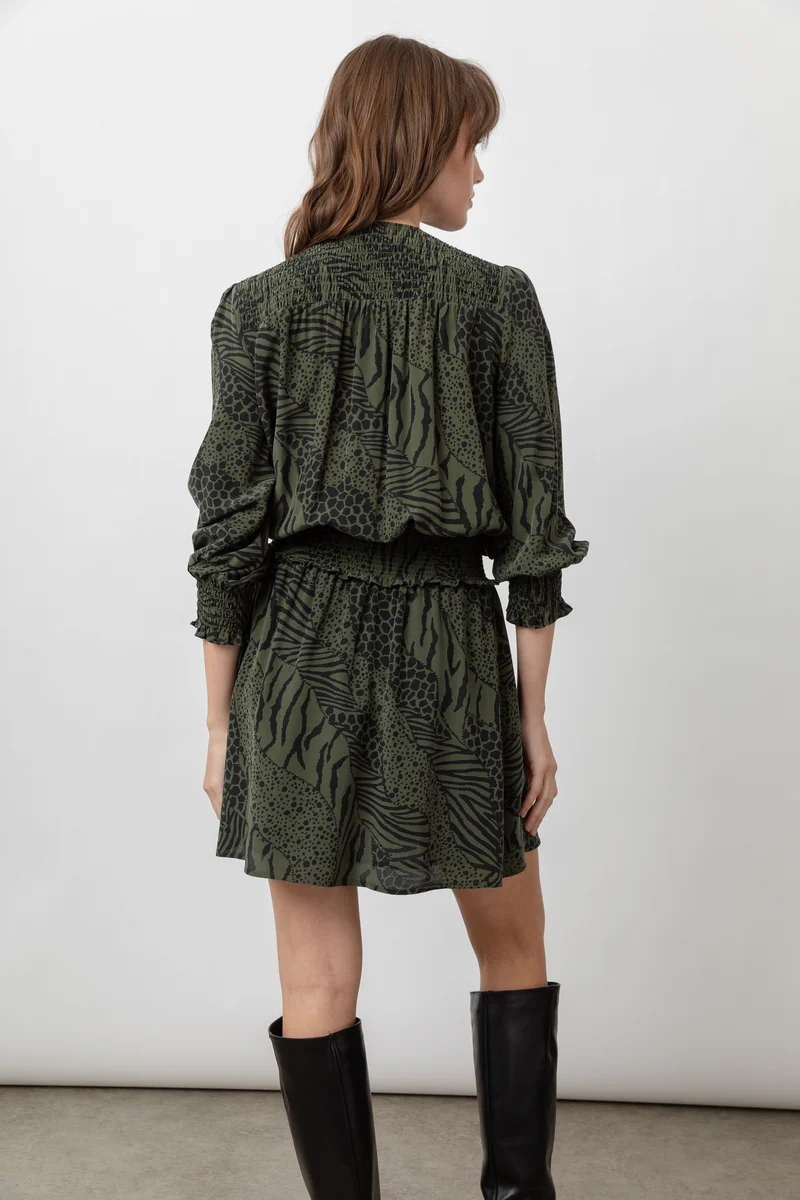 Zana Olive Animal Dress