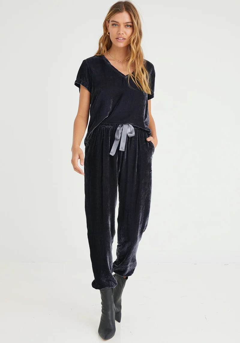 Pleat Front Jogger Dark Water