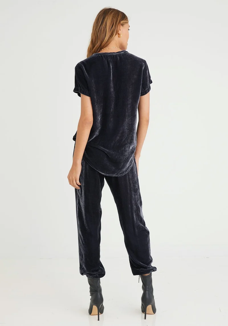 Pleat Front Jogger Dark Water