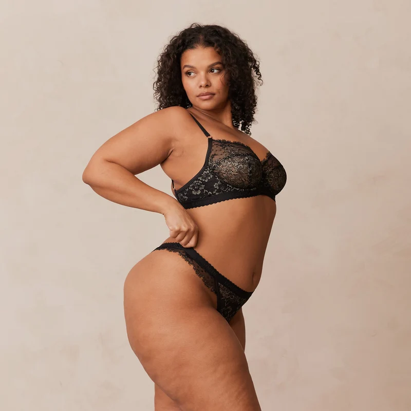 Desire Balcony Bra - Black