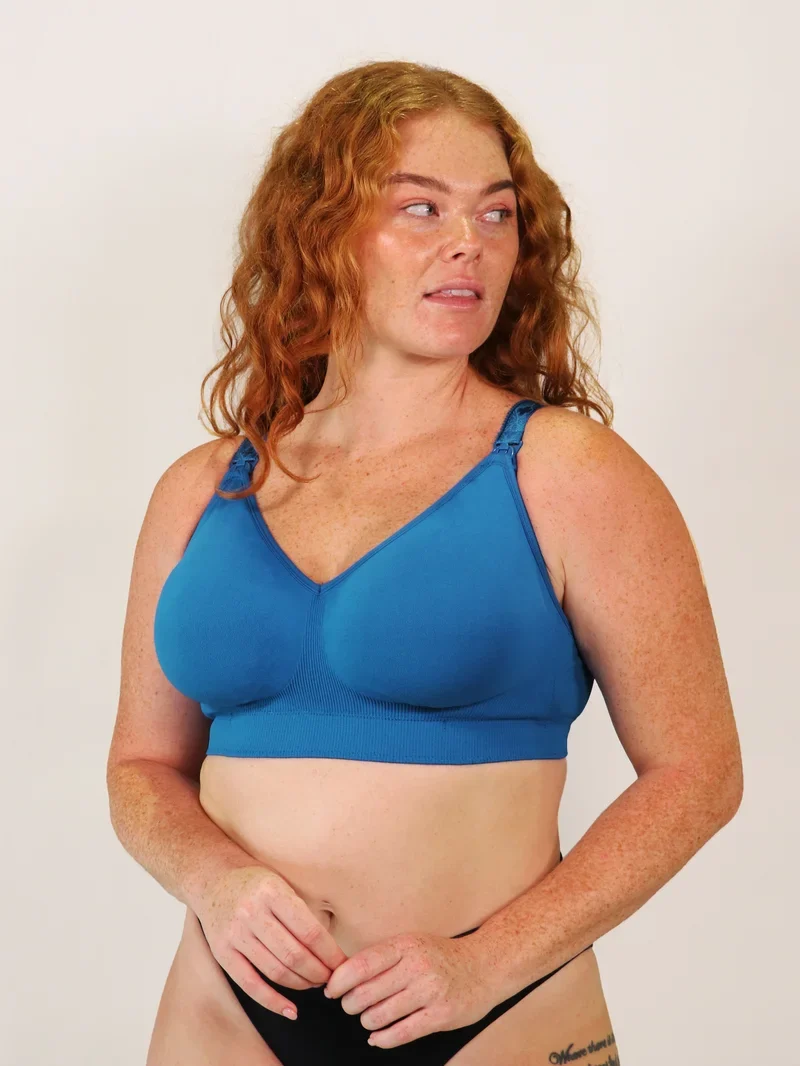 Cake Maternity – Popping Candy Nahtloser, bügelloser Umstands- und Still-BH in Kobaltblau
