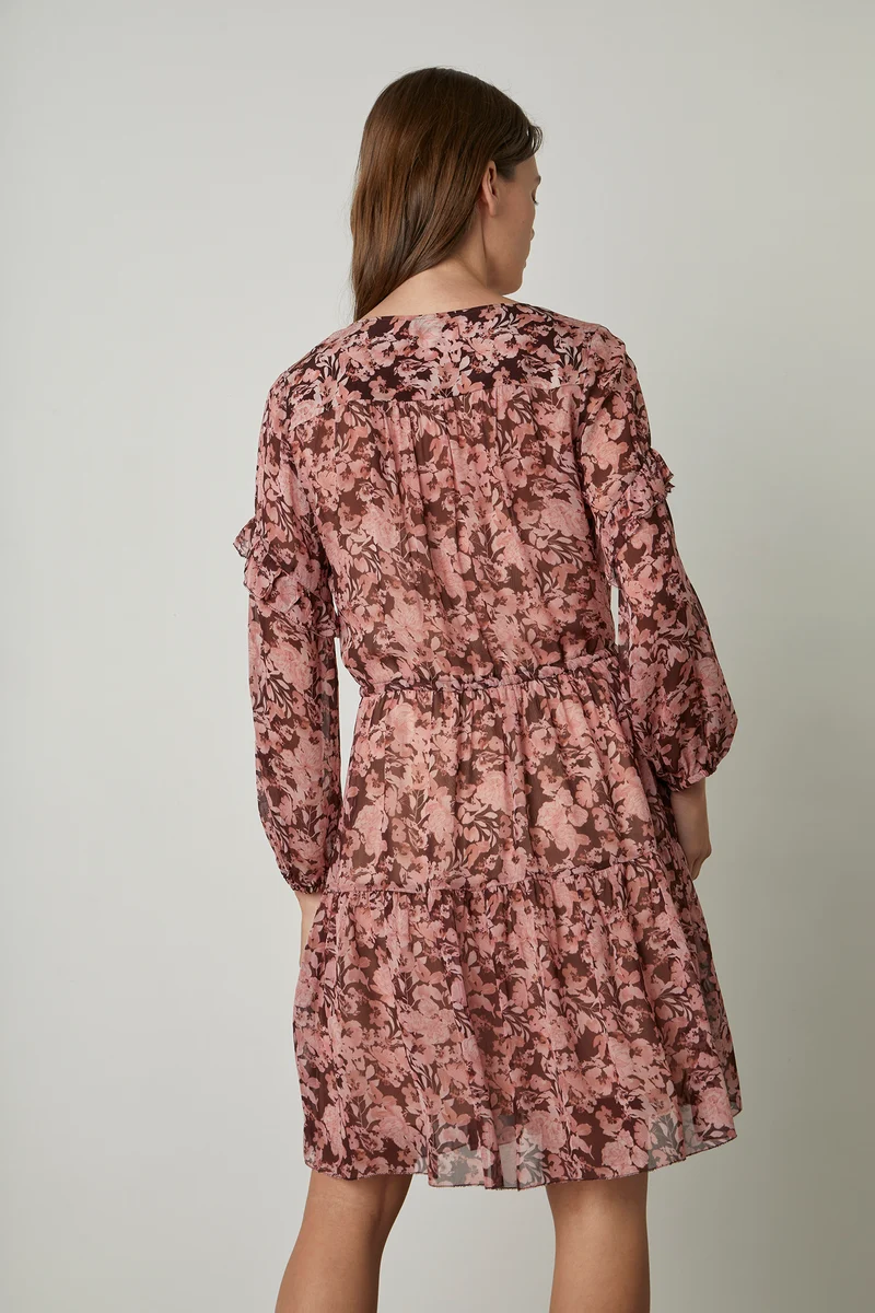 Selina Pink Floral Boho Dress