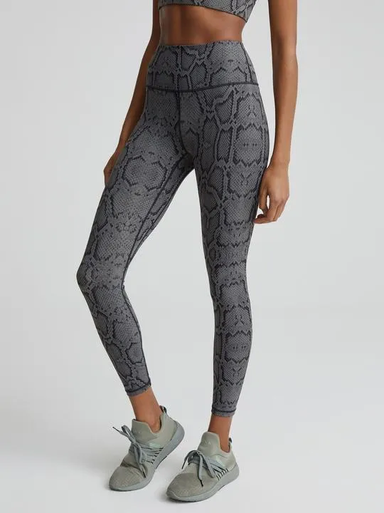 Let's Go High Rise Legging Olive Snake