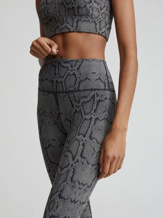 Let's Go High Rise Legging Olive Snake