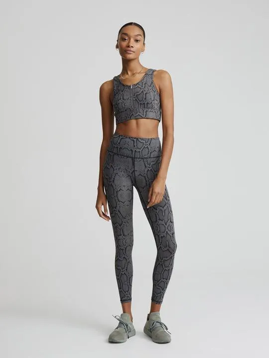 Let's Go High Rise Legging Olive Snake