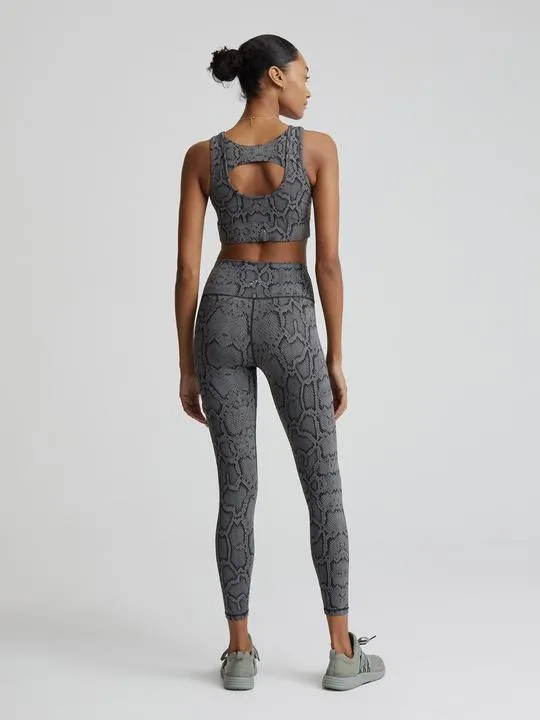 Let's Go High Rise Legging Olive Snake