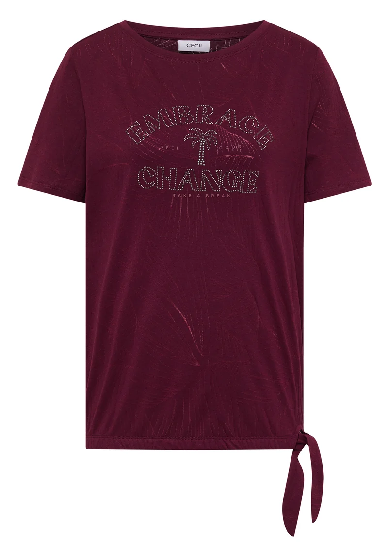 Shirt im Ausbrenner-Look mit Wording