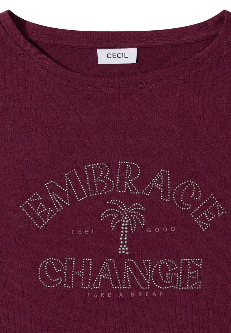 Shirt im Ausbrenner-Look mit Wording