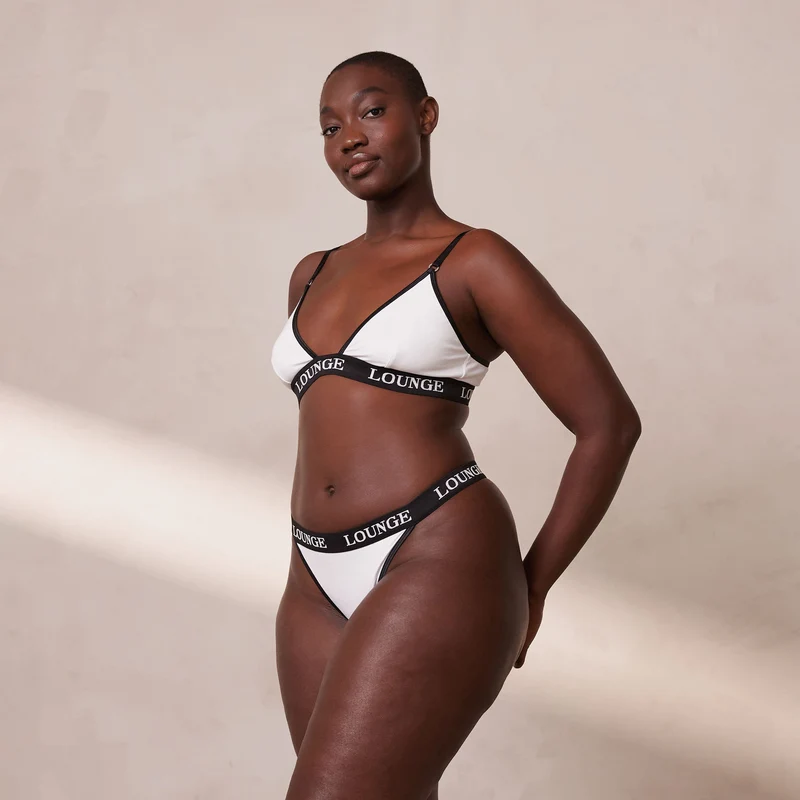 Bamboo Triangle Bra - White & Black