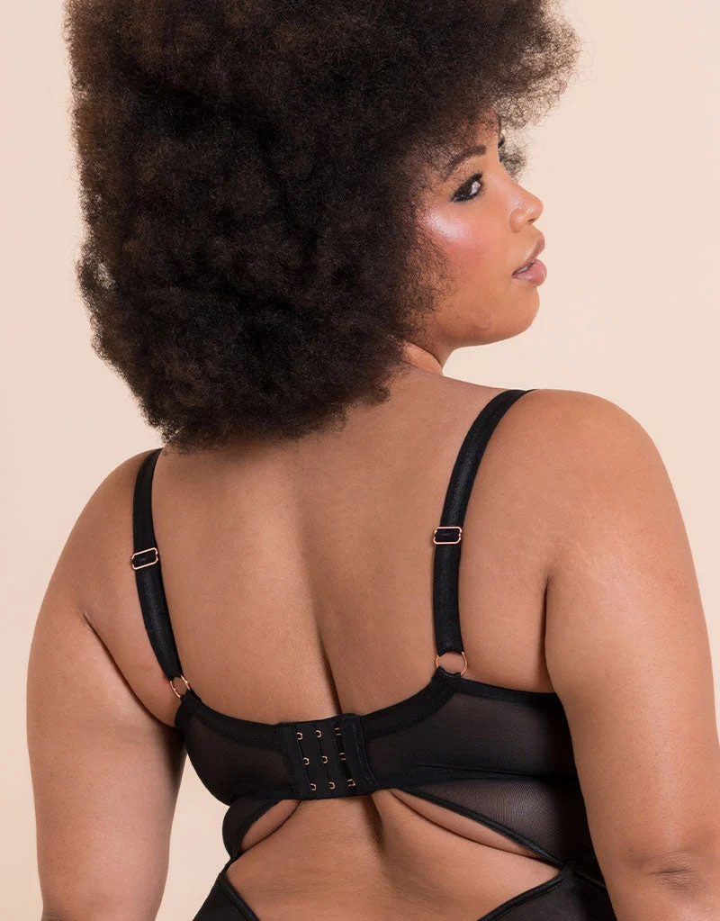 Scantilly Suspense Plunge Bodysuit Black
