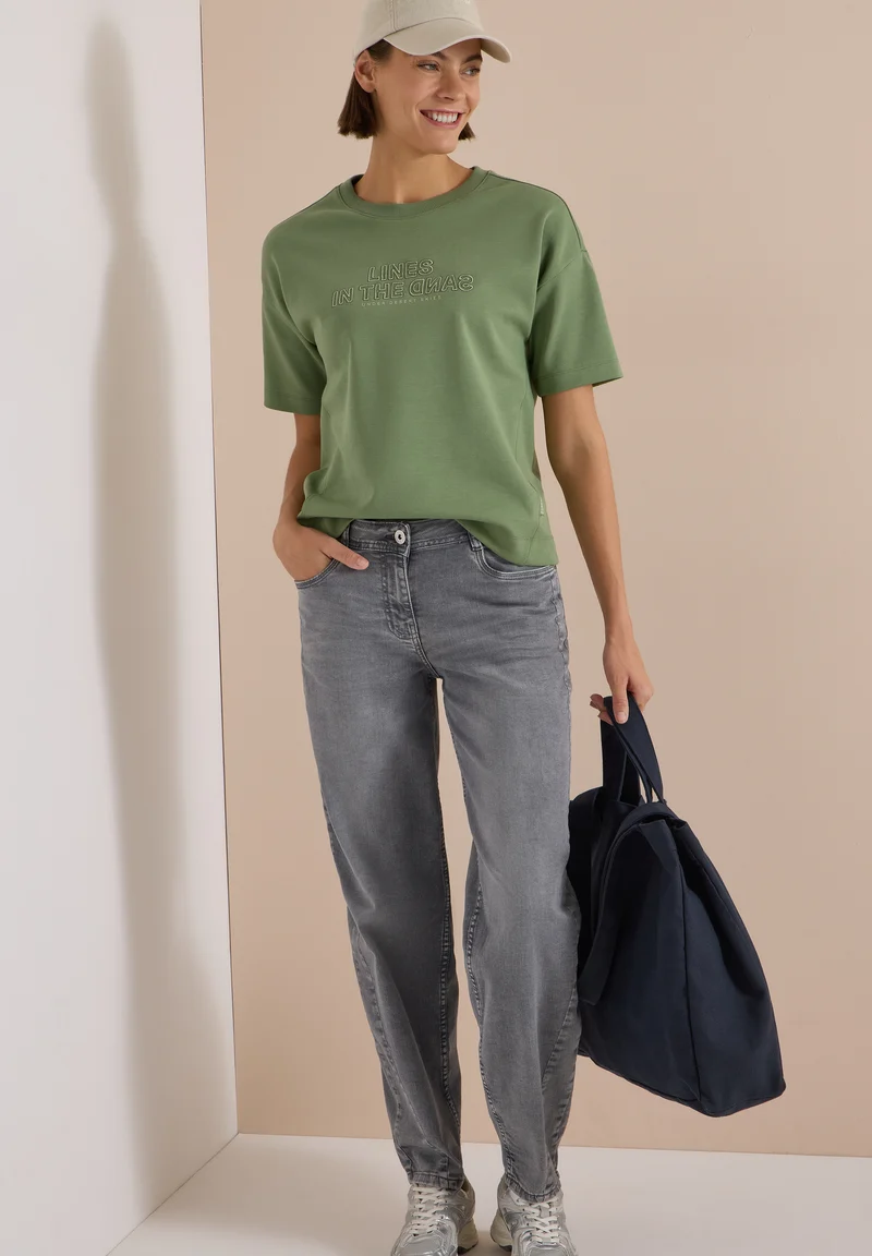 High Waist Barrel Leg Jeans im Loose Fit