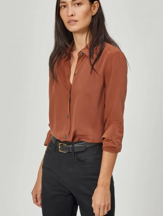 Essential Brown Silk Shirt