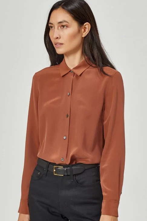 Essential Brown Silk Shirt