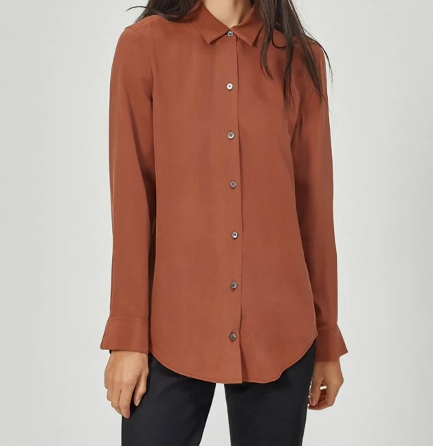 Essential Brown Silk Shirt